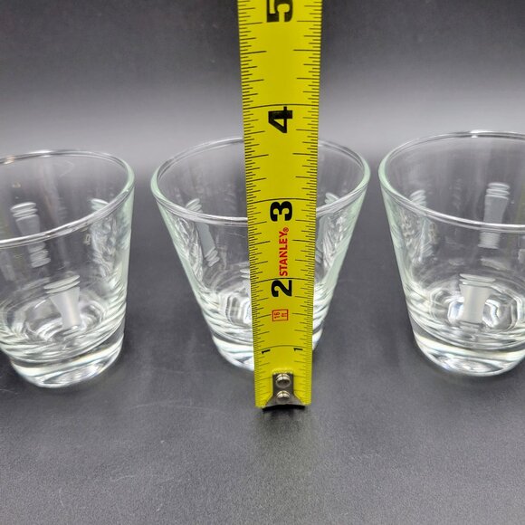 Vintage Shot Glasses Clear Etched Lines MCM Set Of 4 Read - Picture 8 of 9